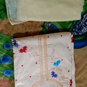 New Suit Material With Chiffon Dupatta