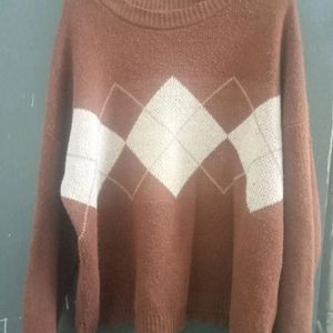 H&M  Charcoal Sweatshirt+ Argyle Sweater Brown