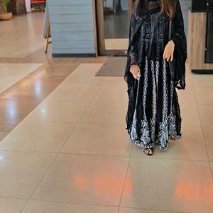 BLACK CHIKAN Embroidery Anarkali