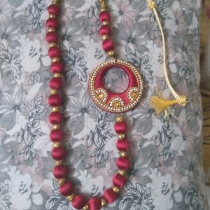 Silk Thread Chandbali Aaram Set