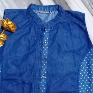 Sleeveless Denim Shirt