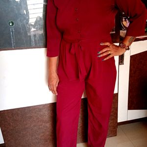 Wine Colour Jumpsuit