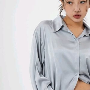 Premium MADAME Grey Silk Baggy Shirt