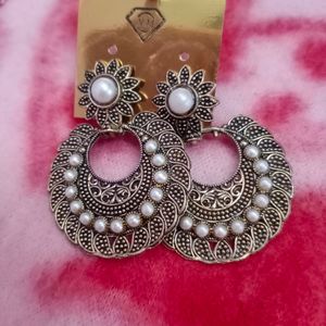 Golden Oxidized Stylish Earrings Combo 3 Pairs