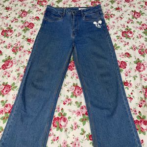 Aesthetic Light Blue Straight Jeans