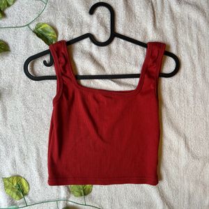 Red sleeveless Crop top