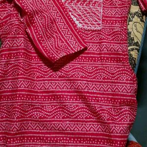 Aesthetic Red Kurti For College