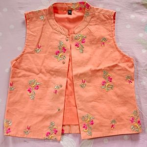 Kids Kurta with Embroidered Jacket