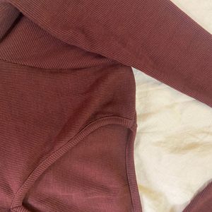 Coffee brown Wool Top