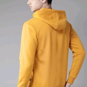 Men Full Sleeve Solid Hooded Sweatshirt