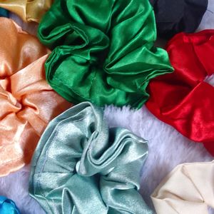 Hair Scrunchies Silk Like New Pack Of 12 (200 )Rs