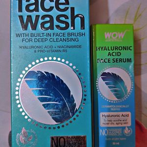 Combo Of Wow Hyaluronic Acid Face Wash And Serum