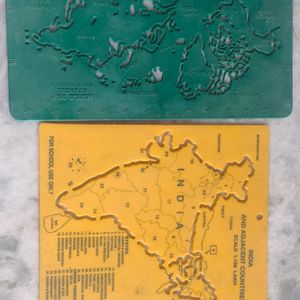 India And World Map Stencil