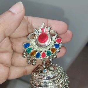 A Beautiful Oxidized Jhumka