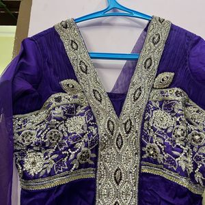 Heavy Embroidered Purple Kurti