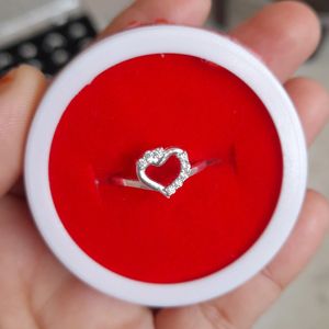 Beautiful New Pure Silver Heart ❤️ Shape Ring