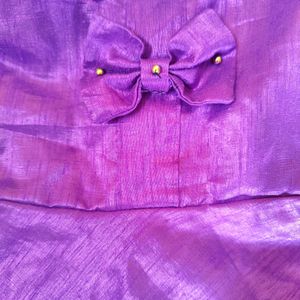 Purple Frock With Bow for Kids