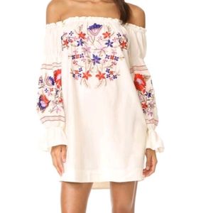 New Authentic Embroidery Offshoulder Dress