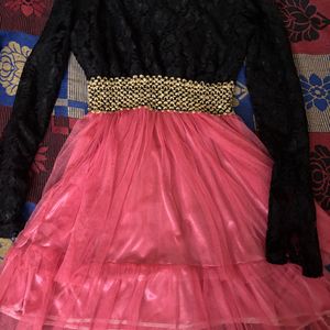 Dress For Women - Pink & Black