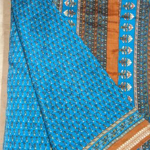 Daily Wear Blue Color synthetic Saree