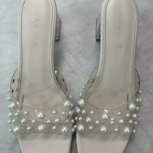 LUNA BLU Ivory Mida Pearl Cup Mules