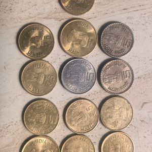 5 Rupee Indian Coins Collectables 14 Pieces