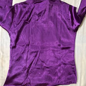 satin purple shirt