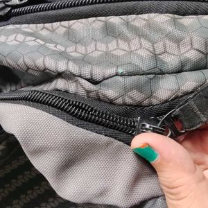 Grey printed backpack