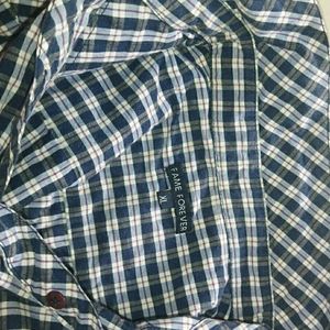 White And Navy Blue Checks XL Shirt