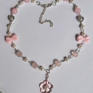 Pink Flower Asthetic Necklace