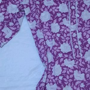 Pinteresty Floral Lavender Kurti