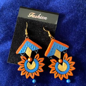 Beautiful Earrings In Terracotta