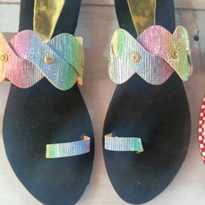 Multi Color Slippers For Party Wear