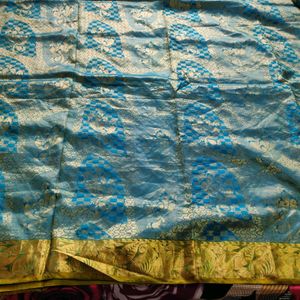 Blue And Green Silk Saree