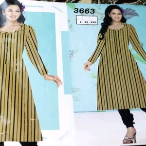 Kurti 1 piece linean cream latest fancy/western/Un