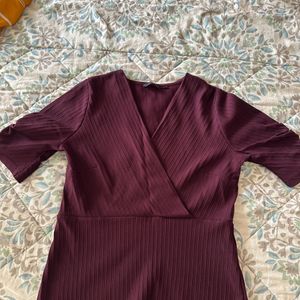 Maroon Office Wear Top