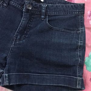 Dark Blue Denim Shorts