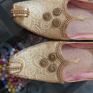 Wedding Jutti For Men ,Golden Color