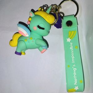 Green Unicorn Key Chain