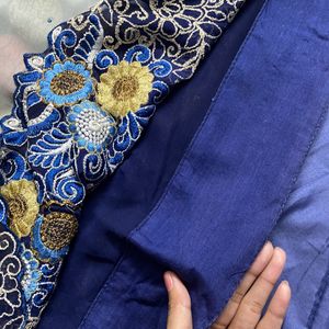 Beautiful Navy Blue Color Saree