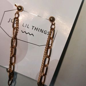 Double layer chain & Tassel Design - Earrings