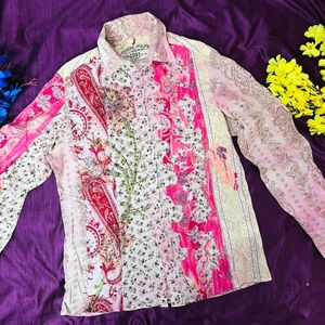 Guess pink multi colour vintage shirt