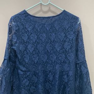 Women’s Navy Blue Lace Top