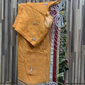 Mustard Partywear Saree