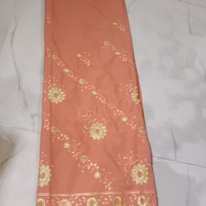 satin dress material with work