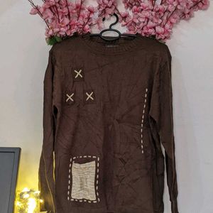 Coffee Brown Sweater Top