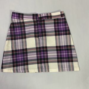 Purple Mini Checkered Skirt