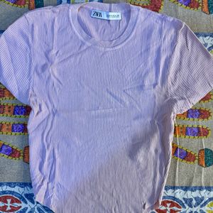 ZARA Women Lavender Crop Top