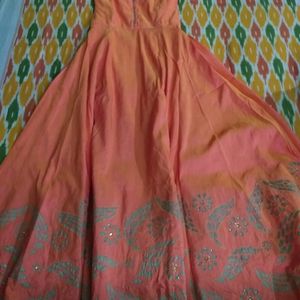 Coral Orange Anarkali