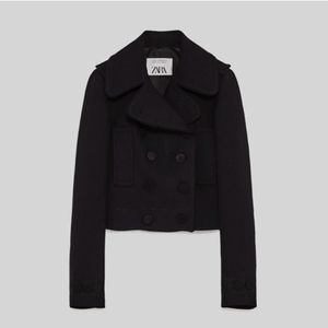 Zara Double Breasted Wool Blend Coat